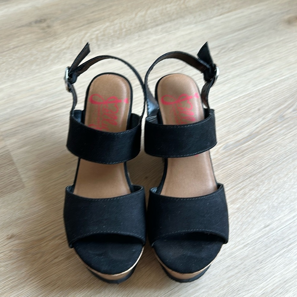 🪼 JELLYPOP Comfort Black Wedges 6